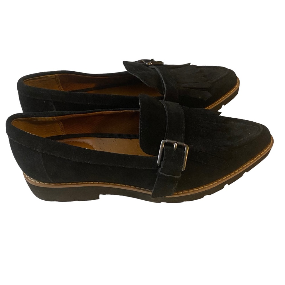 Franco Sarto Shoes Womens Size 8 Darius Black Leather Pointed Toe Loafers